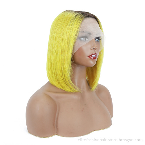 Wholesale 150% Density for Black Women Rumy Human Hair t part Bob Wigs 8-16 Inch Short Straight T part Lace Closure Bob Wigs